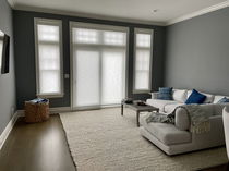 Roller shades on windows and doors